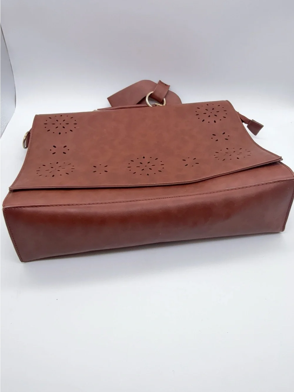 Ecosusi brown Briefcase Laptop Bag Faux Leather (no strap) - Picture 6 of 9